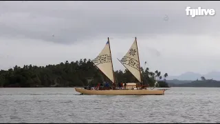 The Uto ni Yalo sails across Waisiliva Bay towards Bau Island on the final day of GCC meeting.
