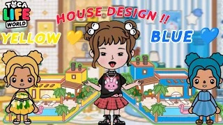 Cute YELLOW 💛 Vs BLUE 💙 House 🏠 Design Ideas 💡/ Toca Life World 🌍/Toca Boca/Chicbettypie 🤪