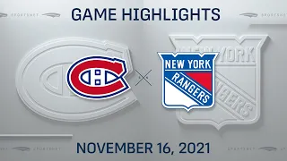 NHL Highlights | Canadiens vs. Rangers - Nov. 16, 2021