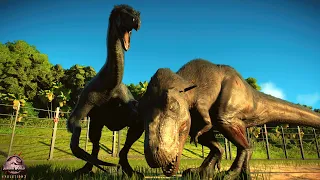 THERIZINOSAURUS ANIMATION vs All Big Carnivore Dinosaurs🦖 | Jurassic World Evolution 2|Jurassic Park