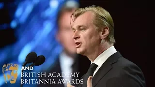 Christopher Nolan presents to Kenneth Branagh at the Britannia Awards