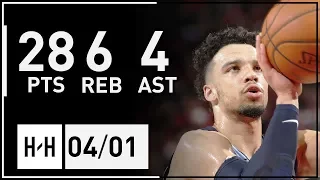 Dillon Brooks Full Highlights Grizzlies vs Blazers (2018.04.01) - 28 Pts, 6 Reb, 4 Ast!