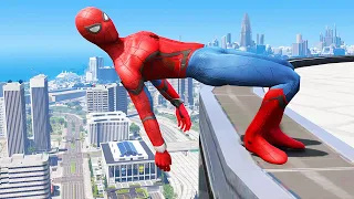 GTA 5 Spiderman Funny/Crazy Jump Compilation (GTA 5 Funny Moments & Gameplay Fails)