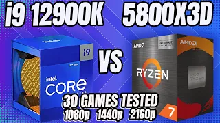 i9 12900K vs 5800X3D | Tested In 30 Games | 4K 1440p 1080p