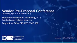 Education Information Technology (I.T.) Pre-Proposal Webinar