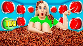 1000 Mystery Buttons Challenge Only 1 Lets You Escape | Crazy Challenge by Multi DO Food Challenge