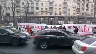 В центре Киева идет митинг против незаконной застройки.