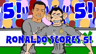 🏼RONALDO SCORES 5!🏼 Espanyol vs Real Madrid 0-6 (Goals Highlights 2015 Funny Cartoon 6-0)