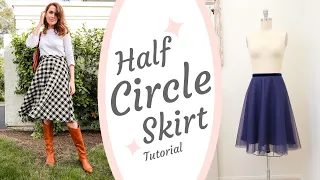 DIY Half CIRCLE SKIRT Sewing Tutorial | Fully Lined & Invisible Zipper