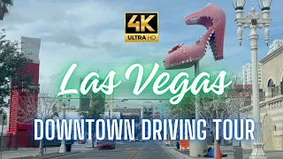 [4K] Downtown Las Vegas Driving Tour!  Meadows Mall ➡️ Fremont Street ➡️ Main Street ➡️ The Westside