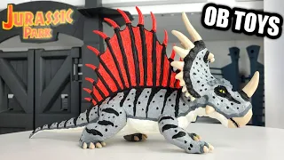 CUSTOM MATTEL STYRACOSAURUS DIMETRODON HYBRID DINOSAUR TOY REPAINT | JURASSIC WORLD GLOW IN THE DARK