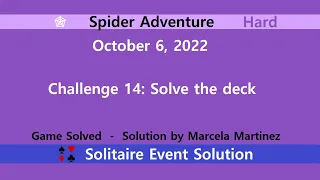 Spider Adventure Game #14 | October 6, 2022 Event | Hard