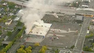 Investigators look into what sparked a big fire at the old Kmart on Lake Street