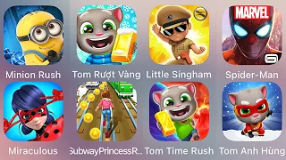 Tom Gold Run,Minion Rush,Tom Time Rush,Mario Kart,Sonic Dash,Tom Hero,Spiderman Unlimited,Miraculous