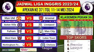 Jadwal Liga Inggris Pekan 37~Manchester United vs Arsenal~Klasemen Premier League 2024 Terbaru~Live