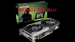 Разгон RTX 2060 Super KFA2 44 Mh/s за 106 ватт RAVE OS