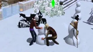 The Sims 3 Seasons Building a Snowman!