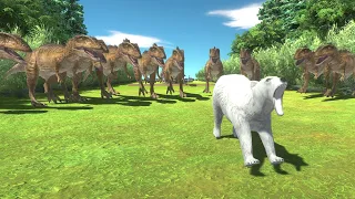 [ Dangerous Forest ] Run Away from Carcharodontosaurus - Animal Revolt Battle Simulator