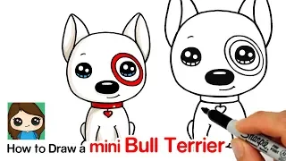 How to Draw a Mini Bull Terrier Dog | Target Bullseye