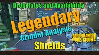 Borderlands The Pre Sequel | Grinder Analysis | Legendary Shield | Drop Rate Analysis