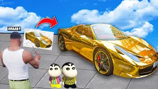 GTA 5 But Whatever SHINCHAN and FRANKLIN Draw Comes To LIFE! | Everything Draw Turns Real