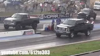 Dodge Ram Cummins Diesel vs Ford Powerstroke Race