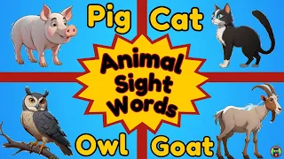 Animal Sight Words - Learn to Read for Toddlers - Sight Words for Toddlers - Flash Card Words