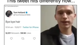 TOM HOLLAND SAYING BYE BYE TO HIS HAIRS