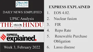 Last Week Current Affairs for UPSC IAS (Week 3, Feb 2022)-The Hindu & I.E Explained-DNS Supplement