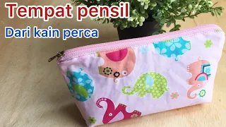 CARA MEMBUAT TEMPAT PENSIL DARI KAIN PERCA || SIMPLE & MUDAH