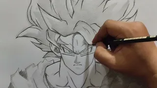 Goku drawing sketch anime  karakter dragon ball super easy to draw anime boy with pencil art