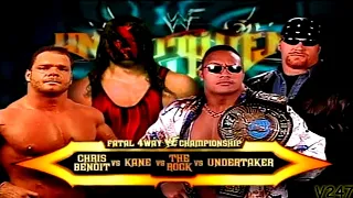 The Rock vs Chris Benoit vs The Undertaker vs Kane Unforgiven 2000 Highlights