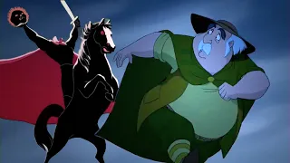 The Headless Horseman chases Belle's father