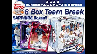 2022 Topps CHROME UPDATE SAPPHIRE 6 Box Team Break #3 eBay 01/26/23