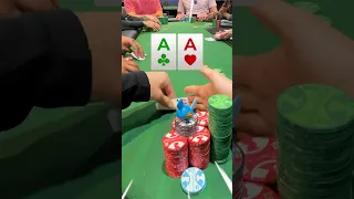 POCKET ACES ALL-IN for a $2000 POT & the TURN is an ACE ?! #shorts #poker