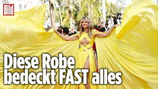 Heidi Klum strahlt auf dem roten Teppich in Cannes