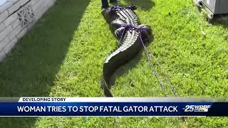 Woman describes harrowing moments trying to save neighbor fatally attacked by an alligator