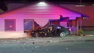 Pursuit Suspect Slams Into Storefront | Redlands