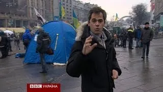 Репортаж ВВС: спокойная ночь на Майдане