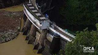 台風21号 発生後 天ヶ瀬ダム 空撮点検