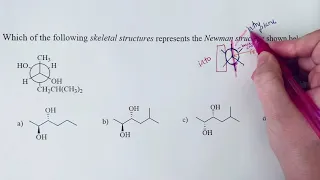 Newman projection to skeletal structure example 1