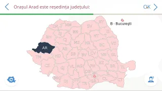 Reședințele de județ ale țării  geografie