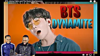 BTS - DYNAMITE FT. JIMMY FALLON & THE ROOTS (REACTION)