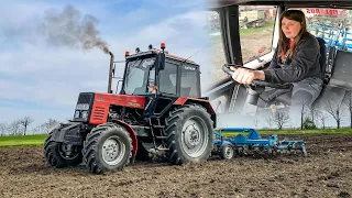 Belarus 892 - GIRL on TRACTOR ✌️ | Kombinátorozás 2021 | A gazdász lány munkában! 👌🌝