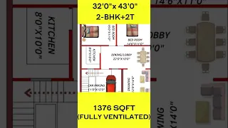 32 x 43 house design | 32 x 43 home plan | 32 by 43 ghar ka naksah #viral #shorts #shortsvideo