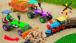Diy tractor making concrete road new technology | Diy tractor full of fruit loading | @Sunfarming