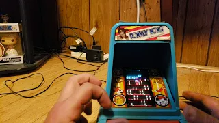 The Nintendork plays his Donkey Kong coleco tabletop game.