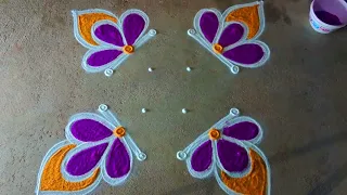 Chithirai madham padikolam4*4 flowers rangoli kolam/pandaga muggulu/trendingrangoli@kanishcreativeas