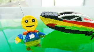 3d pen drawing Buddy Antistress vs Boat. Kick the Buddy. DIY