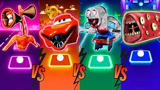 Siren Head 🆚 Lightning McQueen Eater 🆚 Thomas Train Exe 🆚 Train Eater ⚡ Tiles Hop EDM Rush